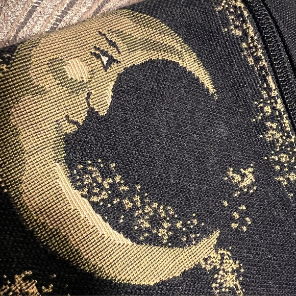 Sun and Moon Face Witchy Celestial Goth Alternative Shoulder Canvas Bag Zip - Picture 4 of 8